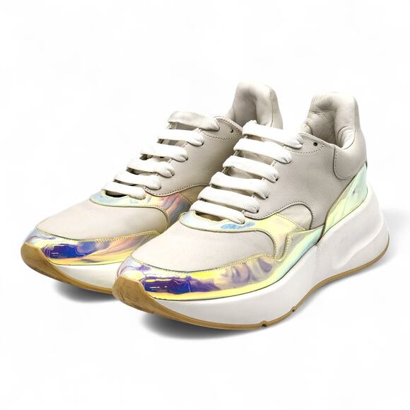 Alexander McQueen Leather Iridescent Trim Multi Sneakers EU 46 US 13 - Preowned - Picture 1 of 12